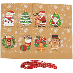 Bolsas de Papel Kraft para Regalos Navideños, con Cinta, para Galletas, Dulces, Pequeños Obsequios y Eventos Festivos, Venta al Por Mayor - Product Image 2