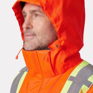 Safety <b>Jacket</b> Reflective Breathable for <b>Construction</b> Fire Protection Outdoor Use High Visibility Workwear 100% Polyester - Product Image 3