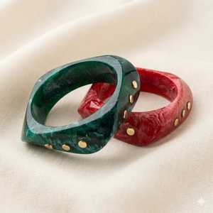 MN Exports Trendy Resin Islamic Round <b>Bangle</b> <b>Bracelets</b> Purple Blue with Foil Accents Unisex Fashion Jewelry Gift - Product Image 3