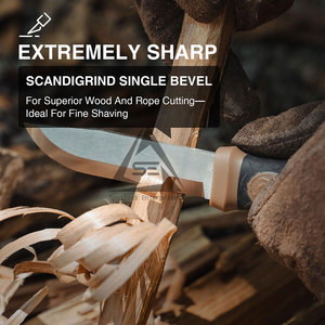 มีดใบตายสำหรับกิจกรรมกลางแจ้งขายดีที่สุด - ด้ามไม้เกรด DIY รับทำโลโก้ OEM ใบมีดเหล็กดามัสกัสสแตนเลส โครงสร้างแข็งแรงทนทาน - Product Image 4