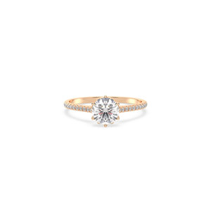 Bague de fiançailles solitaire REYES en or massif 14 carats avec diamant de laboratoire de qualité supérieure, taille brillant rond, 1,11 carat, certifié IGI - Product Image 2