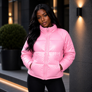 Cosh International New Design Women <b>Cropped</b> <b>Puffer</b> <b>Jacket</b> High Quality Winter Warm Breathable Quilted Outdoor Coat - Product Image 3