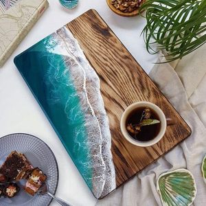 เขียงไม้สำหรับงานหนักพร้อมเขียงทำจากเรซิ่นสำหรับเตรียมอาหารสำหรับห้องครัวและร้านอาหารได้ง่ายและปลอดภัย - Product Image 3