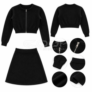 Ensemble tailleur formel deux pièces Cosh International Sisterhood Sorority : Haut court tricoté à manches courtes et mini-jupe - Product Image 6