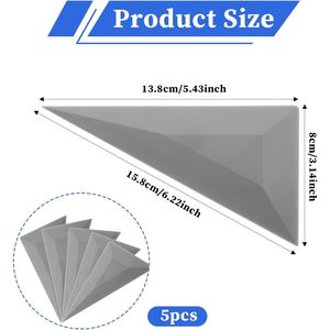 Kit 5 Raschietti per Pellicole Oscuranti Finestrini Auto, Raschietto Angolare a Triangolo Grigio per Applicazione Pellicole Viniliche - Product Image 4