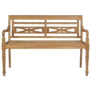 Banc de patio en teck massif beige moyen résistant - Product Image 3
