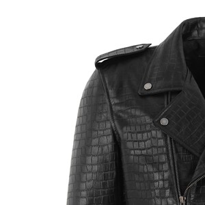 Chaqueta de Cuero con Grabado de Cocodrilo de Alta Calidad, Chaqueta de Motero de Cuero Genuino, Ropa Exterior de Lujo para Hombre, Hecha a Medida, Venta al Por Mayor - Product Image 1