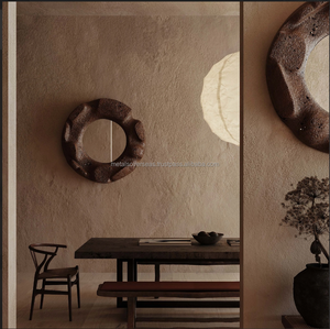 Arte de pared con textura abstracta moderna Papel ecológico Mache Decoración escultural orgánica con retroiluminación Decoración de pared minimalista - Product Image 5