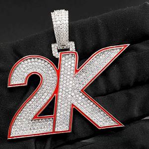 Colgante de Letra Personalizado Estilo Hip Hop con Moissanita VVS de Corte Brillante Redondo, Certificado IGI, Base Plateada para Moda - Product Image 2