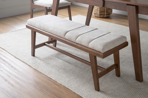 Banco Rústico Moderno de Madera Maciza para 2 Personas con Asiento Acolchado Tapizado para Dormitorio, Comedor y Cocina - Product Image 5