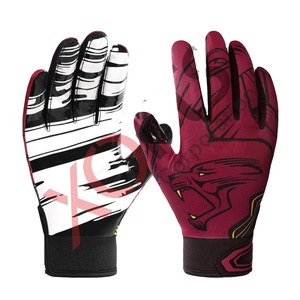 Customized Design Your Own American Football Gloves Breathable Hand Grip Synthetic Leather/Neoprene/<b>Sticky</b> Palm <b>Hook</b> Loop Sports - Product Image 1