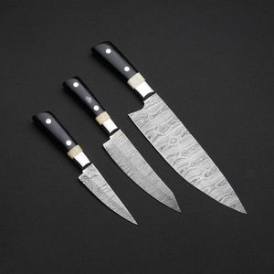 Cuchillo de Chef Profesional de Acero con Alto Contenido de Carbono, Hoja Serrada, Mango de Cuero, Marca OEM para Hogar, Restaurante, Hotel, Catering y Uso Comercial - Product Image 2