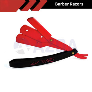 Premium Stainless Steel Barber Straight <b>Razor</b> with Red and Black Color Coated Professional Shaving Tool - Product Image 2