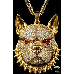 Pendentif tête de bouledogue glacé de laboratoire personnalisé pour hommes bijoux hip hop collier pendentif bouledogue en argent véritable - Product Image 3