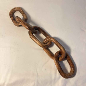 Custom Made in Natural Wood Colour Wooden Chunky Chain Links Ideal for Home Decor and Suitable for Use in <b>Wall</b> <b>Hangings</b> - Product Image 1