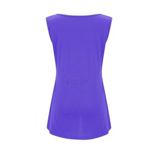 เสื้อกล้ามถักนิตติ้งสีน้ำเงินรอยัลสำหรับผู้หญิง เสื้อแขนกุดใส่สบายระบายอากาศดี คอกลม ผ้าฝ้าย เหมาะสำหรับใส่ซ้อนเป็นชั้นๆ สไตล์ลำลอง รับผลิตแบบ OEM - Product Image 5