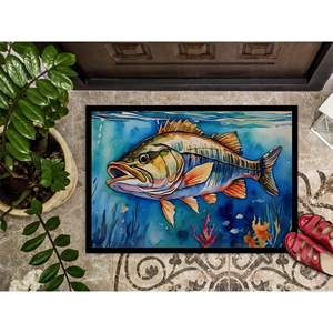 Paillasson à rayures basses antidérapantes lavables tapis d'entrée intérieur/extérieur 24H X 36W tapis de porte avant - Product Image 3