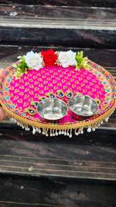 Jaipurios - Juego de Thali para Puja Hecho a Mano, de Acero, Moderno, Tradicional, Multifuncional, Decorativo, para Roli, Kumkum, Diwali - Product Image 3
