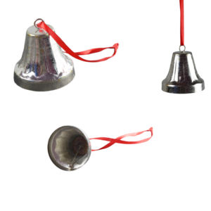 Campana Navideña Decorativa de Metal con Acabado Plateado, Diseño Decorativo para Interiores, Colorida - Product Image 1