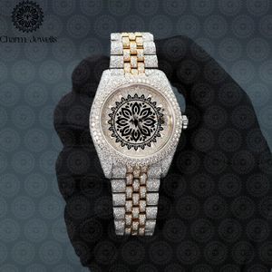 Montre de Luxe Charme pour Homme en Acier Inoxydable, Boîtier 40mm, Mouvement Mécanique, Date Automatique, Accents Diamantés, Bracelet en Acier Inoxydable, Poussoir - Product Image 3
