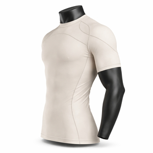 Camiseta Blanca de Manga Corta para Hombre, Cuello Redondo, Corte Regular, Tejido de Punto Jersey Informal, Color Sólido, Diseño Liso - Product Image 2