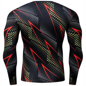 Vêtement de compression respirant pour homme, imprimé numériquement par sublimation, rashguard de sport doux à manches longues, protection solaire UV - Product Image 3