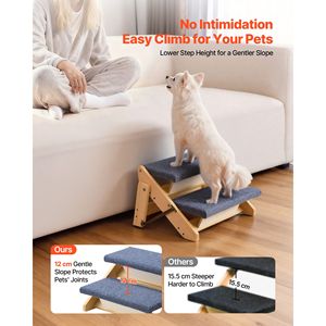 Scala per Animali Domestici a 2 Gradini in Legno per Letti, Divani, Auto - Capacità 110 Libbre, Design Pieghevole e Piatto, Robusta Scala per Cani e Gatti - Product Image 2