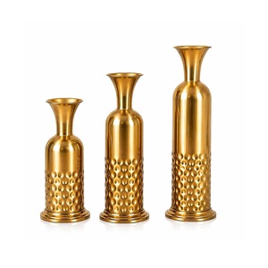 Vase à fleurs en métal avec finition martelée, vase décoratif moderne pour la décoration de la maison, salon, table à manger, bureau - Product Image 1