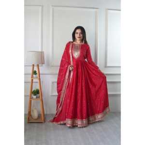 Vestido XL de diseñador con trabajo de secuencia de bordado Incluye Pent & Dupatta - Product Image 5