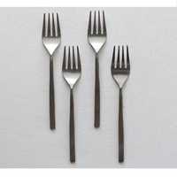 Fourchette à fruits en acier inoxydable doré avec manche à motif unique pour mariages, événements, restaurants – Ensemble de couverts finition polie