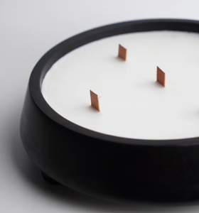 Lanterne ronde en céramique noire faite à la main, biologique, avec cinq mèches, résistante à la chaleur, de haute qualité, décoration d'intérieur pour Noël - Product Image 6