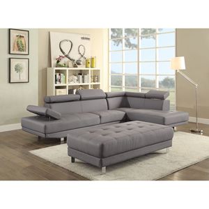 Glory Furniture Riveredge G452-SC sectionnel 2 boîtes canapés de salon gris - Product Image 1