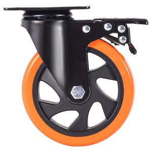Set di 4 Ruote Girevoli di Sicurezza A/B con Blocco, Capacità di Carico 450 Libbre, Silenziose, in PVC 100mm, Personalizzabili OEM - Product Image 6