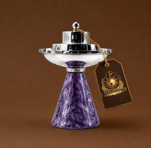 Brûleur d'encens de luxe en métal avec base en marbre, pour Bakhoor et Oud arabe, support d'aromathérapie moderne pour table, vente en gros - Product Image 6