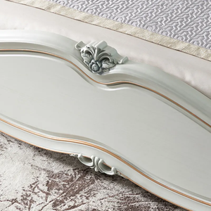 Juego de Dormitorio King de Lujo Europeo de Alta Gama en Madera de Caoba, Cama Estilo Francés con Tapicería de Tela Antigua y Almacenamiento, Muebles para el Hogar y Villa - Product Image 5