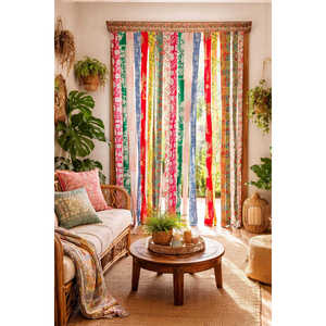 Traditional Handcrafted Silk Saree <b>Door</b> Curtains Decorative <b>Door</b> Hanging for Living Room Bedroom Entrance and Festive Home Decor - Product Image 3