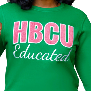 Sweat-shirt en chenille AKA HBCU AKA pour femmes, sweat-shirt à col rond de qualité supérieure avec lettres grecques brodées - Product Image 6