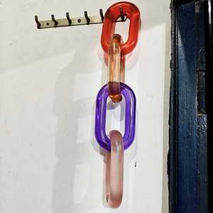 Eslabones de Cadena de Resina de Diseño Art Deco Personalizables en Tamaño Muy Grande, Opciones Transparentes o Multicolores, Decoración de Pared para el Hogar, Regalos - Product Image 1