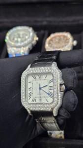 Relojes de Diamantes Moissanite VVS de Fábrica al por Mayor, Marca Árabe, Reloj de Pulsera con Incrustaciones de Diamantes para Regalo, Relojes Passd - Product Image 5