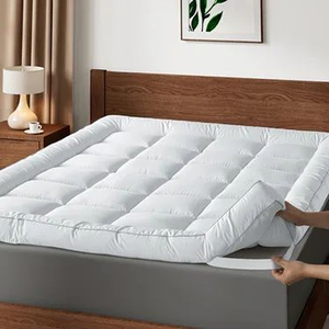Surmatelas matelassé en polyester blanc uni, lavable, toutes saisons, pour usage domestique, tapis pliable - Product Image 4