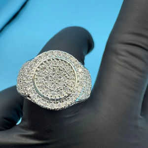 Anillos de Moissanita Chapados en Oro de Plata Esterlina 925 para Hombre, Estilo Hip Hop, con Piedras VVS Engastadas en Puntas, Certificados IGI, Personalizados, ¡Gran Oferta! - Product Image 1