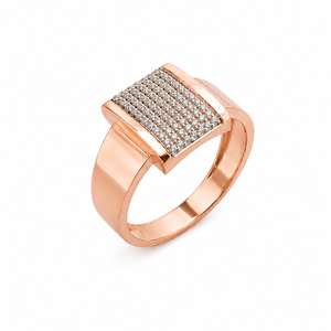 18k gold <b>mens</b> rose Gold Square Cluster Diamond <b>Ring</b> Micro Pave CZ Statement Band Luxury Wedding Party Engagement Gift Jewelry - Product Image 2