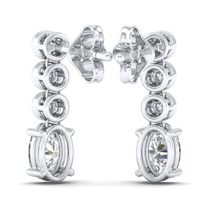 REYES Boucles d'oreilles pendantes de luxe en argent sterling 925 avec diamant ovale de 0,86 carat cultivé en laboratoire CVD pour femme, cadeau d'anniversaire - Product Image 4