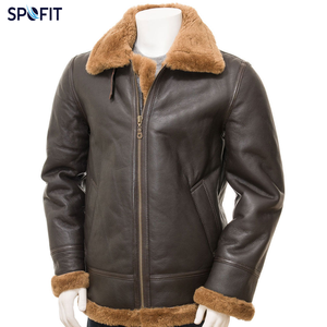 Genuine Leather <b>Jacket</b> <b>Hooded</b> Zipper Closure Faux <b>Fur</b> Lined Winter Moto Biker Style Regular Length - Product Image 4
