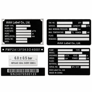 Chemical Etched Metal Nameplate Custom <b>Equipment</b> Data Plate for Industrial Machinery OEM Supplier - Product Image 1