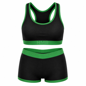 HMR Sisterhood Sorority Shockproof Sports Bra & Yoga Shorts 2-Piece <b>Set</b> Stretchy Fitness Activewear <b>Gym</b> Workout - Product Image 5