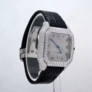 Montre de luxe pour homme en quartz sertie de diamants Moissanite, montre-bracelet tendance, élégante et moderne - Product Image 4