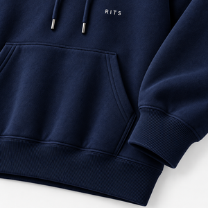 Sudadera con Capucha de Felpa Azul Marino Extra Grande para Hombre RITS con Bolsillo Frontal, Corte Regular, Ropa Casual de Otoño, Precio al por Mayor, Personalizable - Product Image 4