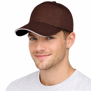 Casquette de baseball marron 6 panneaux, couleur unie, en polaire imperméable, unisexe, décontractée, ajustée, taille adulte 58-60CM, polyester/coton - Product Image 2