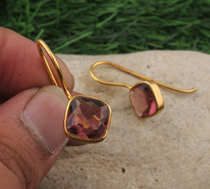 ต่างหูควอตซ์สีแดงธรรมชาติ ชุบเงินแท้ 925 รูปทรงหยดน้ำ ดีไซน์หรูหรา ต่างหูแบบห้อยประดับพลอยประจำเดือนมกราคม - Product Image 2